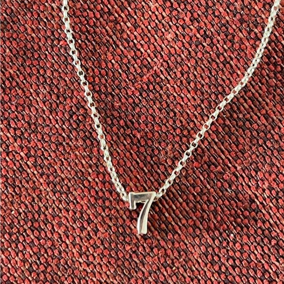 AZAGGI Jewelry - AZAGGI Serif Font Charm Pendant SEVEN ( 7 ) Necklace 18”
